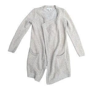 ELLEN TRACY Women's Designer Rabbit Hair Beige Long Cardigan Sweater S​​​​​​​